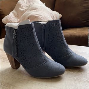 Merle Faux Suede Perforated Bootie